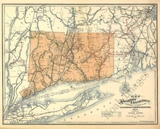 Railroad Map of Connecticut 16x20