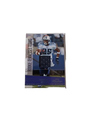 2008 Playoff Prestige Rookie Review Materials #215 LenDale Blue Jersey Titans