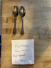 2 Teaspoon Fortessa San Marco Antiqued Flatware 18/10 Stainless Steel