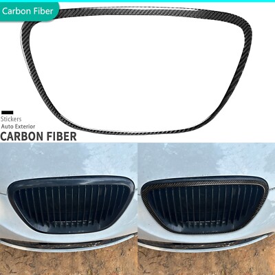 Real Carbon Fiber Front Bumper Grille Network Cover Trim For Seat Leon MK2 05-12