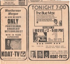 Koat Albuquerque 1972 anuncio película de la semana The Blue Max & Weatherman Morgan 9x8,5"