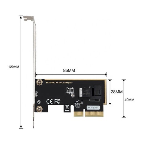 U.2 U2 Kit SFF-8643 PCIE 4x SSD 4-lane PCI Express NVME Adapter Cable SFF-8639 - Picture 8 of 16