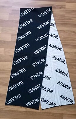 Balenciaga Black and White Scarf. Logo Pattern | eBay Balenciaga Black and White Scarf. Logo Pattern | eBay