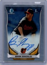 2014 Bowman Draft #BCA-BGO Brian Gonzalez Chrome Draft Pick Autographs