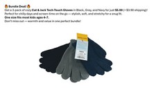 Cat  Jack Tech-Touch Gloves 3Pk OSFM Color Black/Beige  Navy Blue