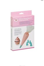 Image of Tala Non-slip Pink Silicone Icing Bag With 5 Nozzles