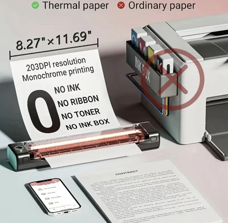 Phomemo M08F - A4 Thermal Printer - ink-less Printer for Home or Office - Image 3 of 4