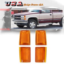 4x Amber Front Side Marker Lights Kit For 1988-1993 Chevy Truck Pickup Ck 1500