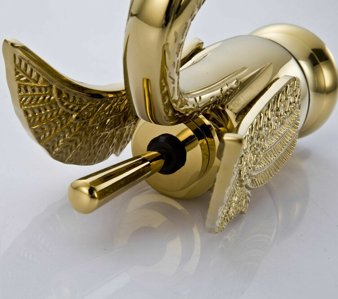 DESEEGOAL Waschtischarmatur Einhebel – Gold Hochglanz, Mit Pop-Up Ablauf Für 1-Loch Oder 3-Loch Montage