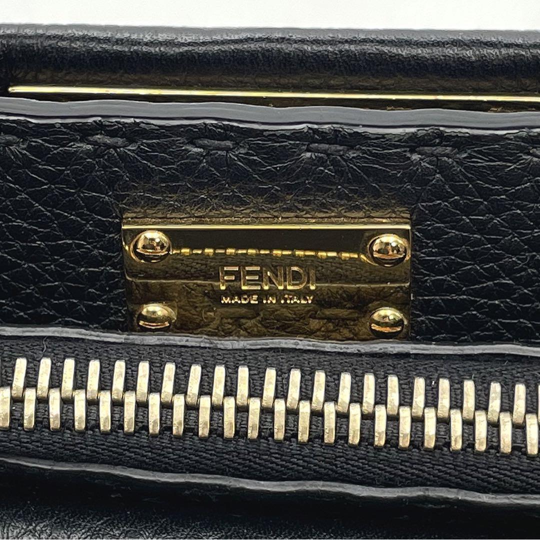 FENDI Selleria Peekaboo Large Monster Eye 2way Handbag Black FENDI Selleria Peekaboo Large Monster Eye 2way Handbag Black