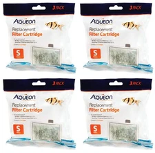 Aqueon 4 Pack of MiniBow Replacement Filter Cartridges, 3 Small Cartridges Each