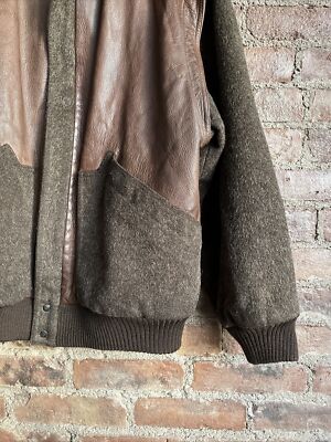ジャケット・アウター 80's Vintage 6B Double Breasted Coat Vintage Gucci Mens Jacket, Sz 46 Leather/Shearling/Wool