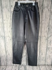 Styleworks Womens Black Leather Pants Size 6 Pre-Owned, Excellent Condition
