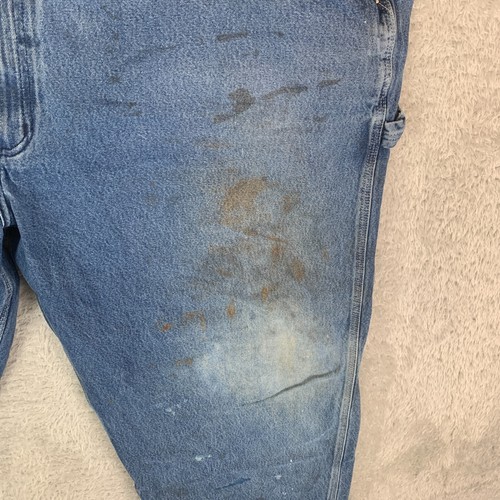 Salopette da lavoro Carhartt blu denim bavaglino da lavoro taglia 50W 32L - Foto 20 di 23