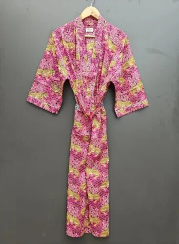 Kimono Lungo Da Spiaggia In Stile Boho Per Donna - Maxi Vestaglia Leggera Con Stampa Foglie, Taglia Unica, Abito Copri Costume O Camicia Da Notte - 2
