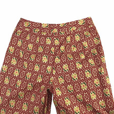Talbots Vintage 90s Womens Pants 10 Lattice Floral Print High Rise Straight Crop