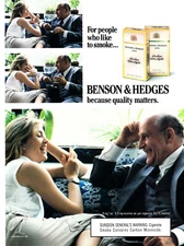 BENSON & HEDGES CIGARETTE AD #22 RARE 1987 VINTAGE OUT OF PRINT 