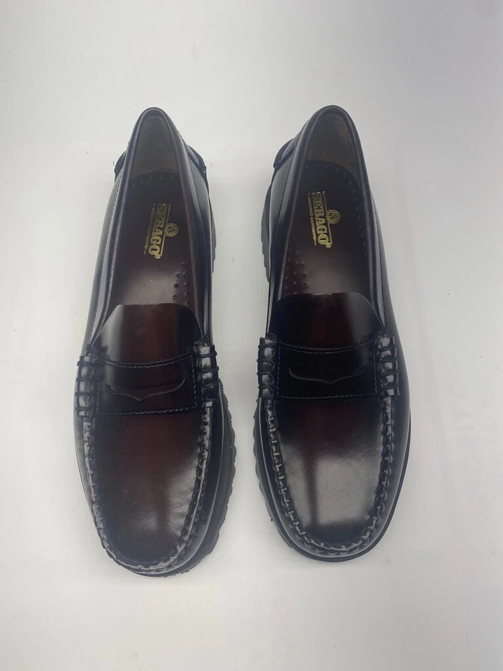 Sebago Womens Dan Lug Brown & Burgundy Leather Loafer Sz 7.5 - Image 2 of 4