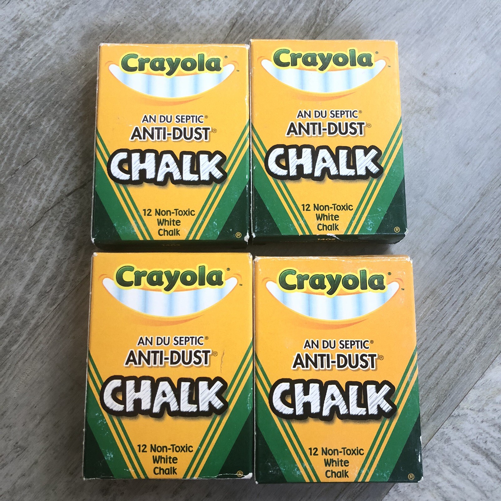 Crayola An Du Septic AntiDust Chalk WHITE New 4 Boxes 1402 eBay