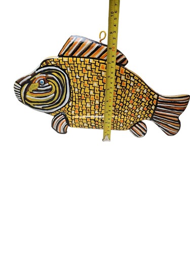 Folk Art Ice Fishing Decoy~Jim Scheibner~JCAS Lure Co~Hand Crafted~Yellow Carp - Picture 6 of 6