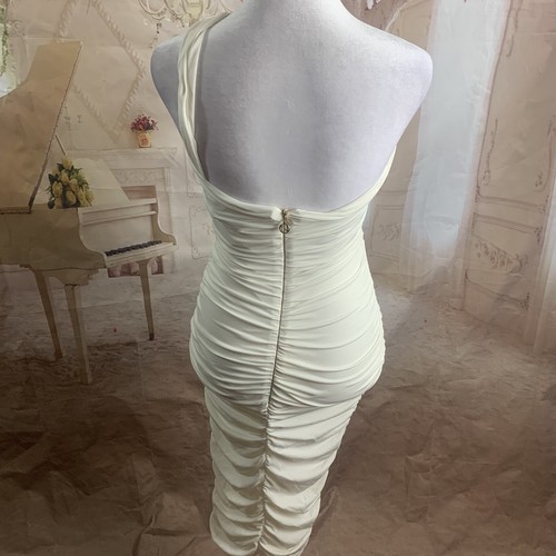 NEW Nookie Riley Ring Ivory Bodycon Stretch Midi Dress Sz Medium - Picture 9 of 12