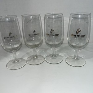 Set Of 4 Remy Martin Cognac Brandy Wine Stem Glasses.