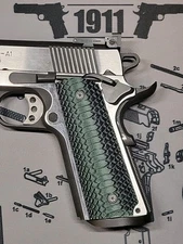 1911 Grips Full Size Ambi Cut Safety Snake Skin Transitional Green Color