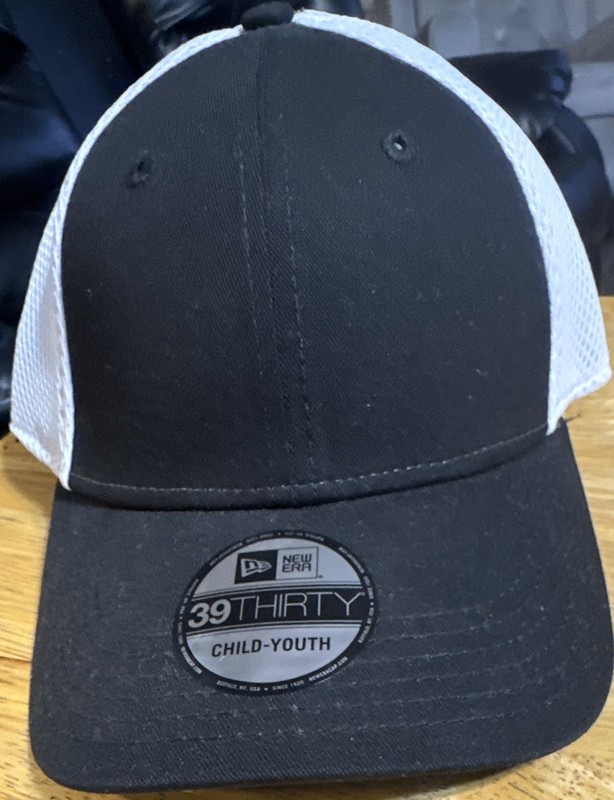 New Era 39THIRTY Child-Youth Boys Breathable Mesh Baseball Cap Black/White