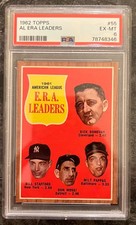 1962 Topps #55 AL ERA Leaders  Donovan/Stafford/Pappas/Mossi PSA 6 EX-MT