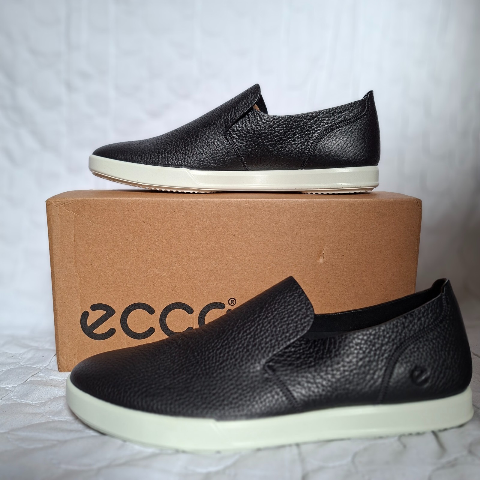 RRP £130. Ecco Mens Shoes Leisure Casual Slip On Loafers Leather UK 9 EU 43