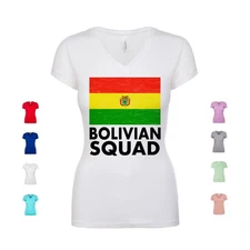 Bolivian Squad flag patriotism culture heritage pride Women's V Neck Shirt