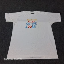 VTG Caution Kid On The Loose Single Stitch White T Shirt Sz L Screen Stars Best