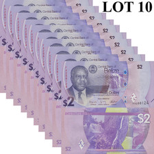 Belice 2 Dólares 2025 P Nueva Edición UNC 1/10 Paquete LOTE 10 piezas