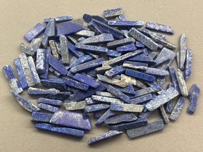 400g/0.88lb Lapis Lazuli Stones Bulk of 100pcs+ Jewelry Gemstone Strip Bars