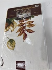 Fall Round Tablecloth 70" Round Family Friendship Traditions Thanksgiving NEW