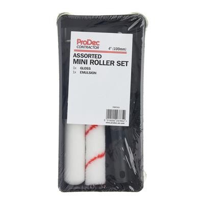ProDec Contractor 4"" Twin Head Mini Roller, Frame & Tray Kit (12 Pack)