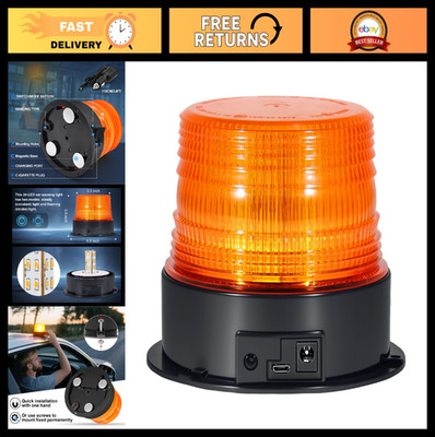 Rechargeable Magnetic Wireless Beacon Light - Emergency Strobe Warning Light for