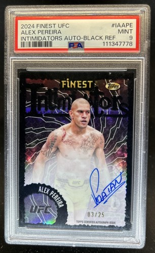 2024 Topps Finest UFC Alex Pereira Intimidators Auto Black Refractor #/25 PSA 9