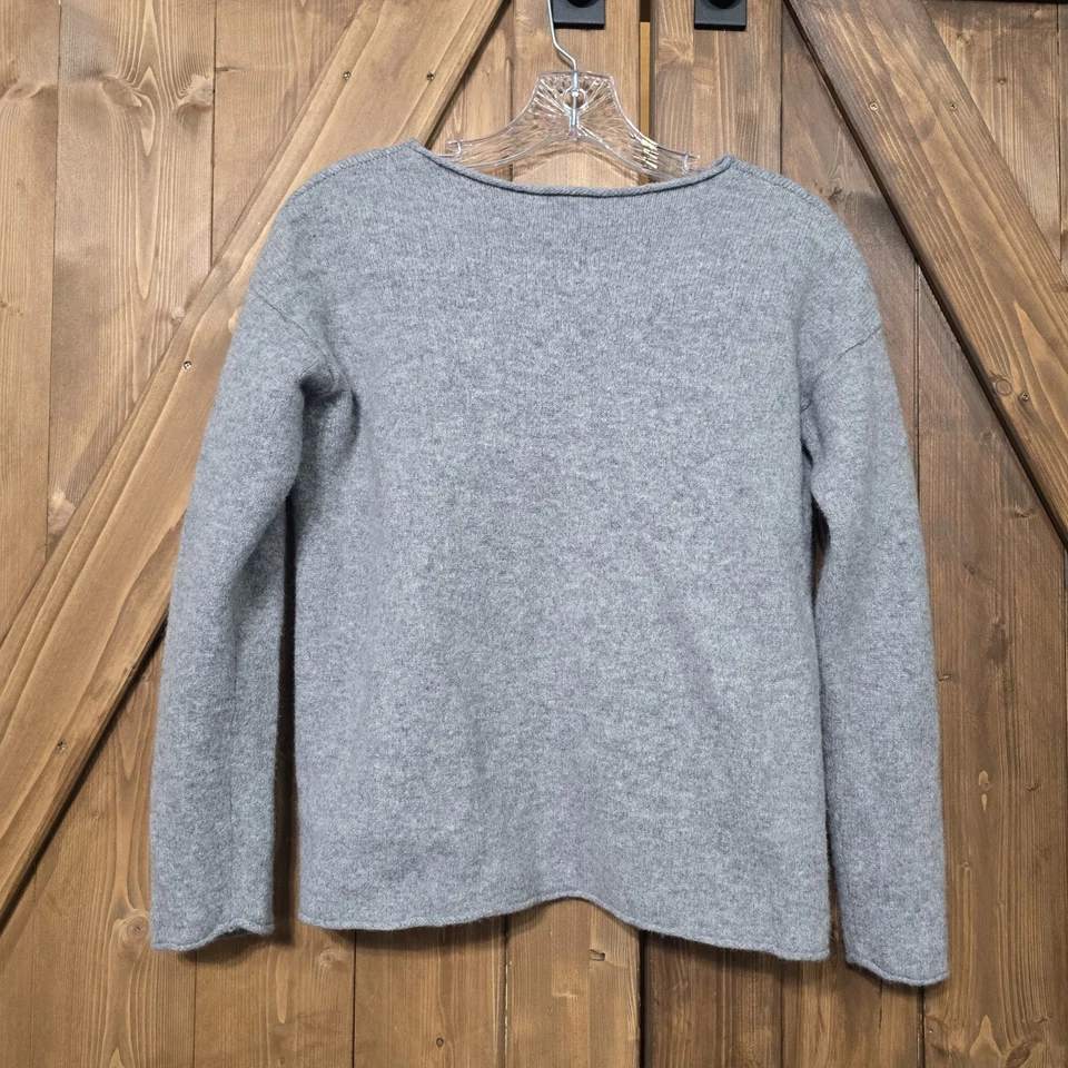 Theory Mercer Wool Cashmere Crew Gray Sweater Women’s P Petite - Image 4 of 4