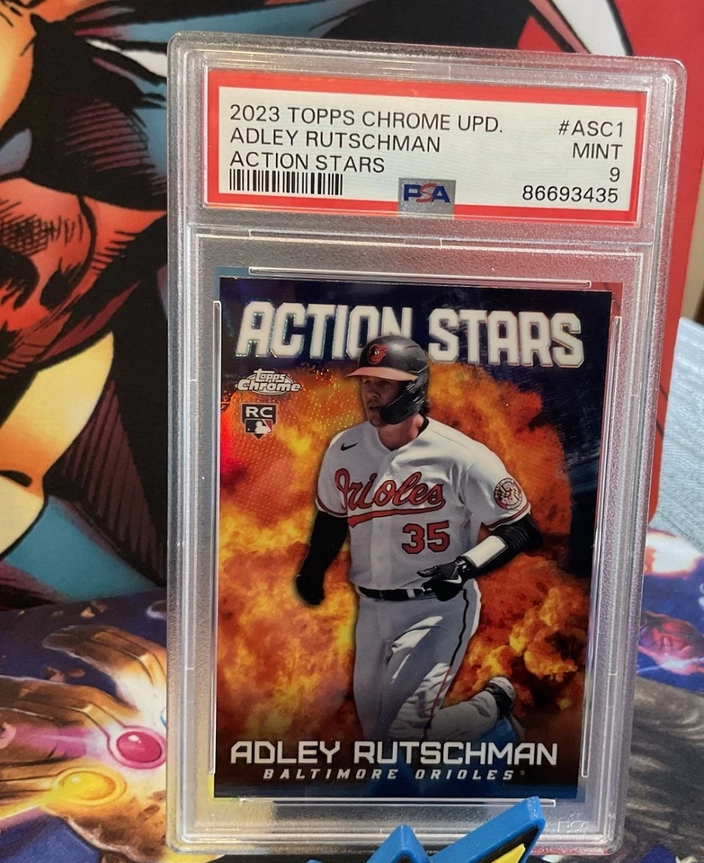 🔥2023 Topps Chrome Update Action Stars Rookie Adley Rutschman Psa 9 🔥Orioles - Image 2 of 4