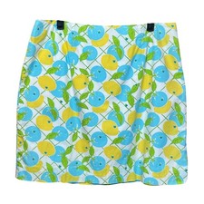LILLY PULITZER Lined Skirt Womens 12 Lemons Blueberry A-line Cotton Mini Preppy