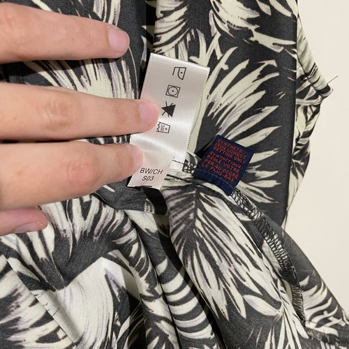 Exofficio Palm Palm Leaf Print Shift Dress Cream and Grey Sleeveless Size 12 - Picture 12 of 12