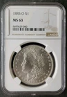1885 O $1 Morgan Silver Dollar NGC MS63
