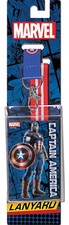Marvel Comics Captain America Reversible Lanyard with Breakaway Clip ID Holder