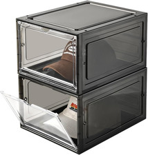 Hat Organizer Box, Stackable Clear Baseball Caps Holder Box Containers with Magn