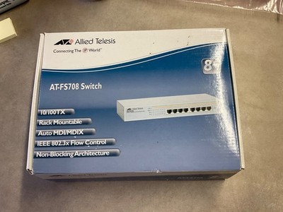 Allied Telesis AT-FS708/PoE 8 Port 10/100Mbps w/ Accessories
