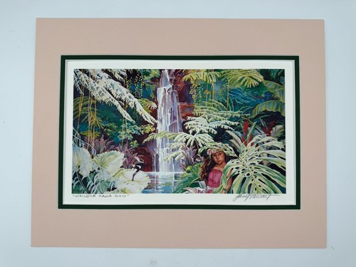 Janet Stewart Wailele Hana Hou Lithograph Mounted w/ Matte Board 1993 Signed