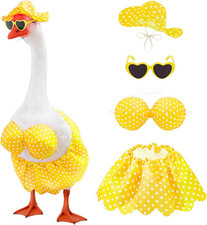 Porch Goose Outfits Porch Goose Clothes with Straw Hat Glasses for 23" Cement St