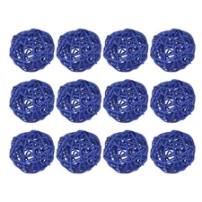 12 Pcs Wicker Rattan Balls 2In for Vase Fillers Party Decorative Dark Blue