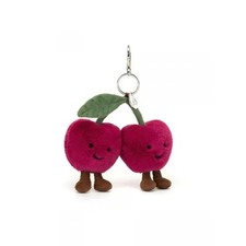 Amuseables Cherries Bag Charm Key Chain Plush Cute Gift New 